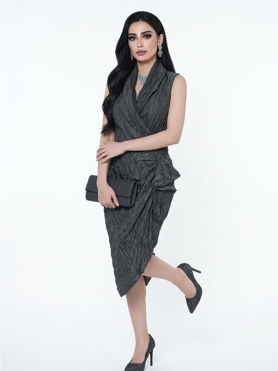 ALL SAINTSCrinkle Wrap Dress Black Women’s Size 4